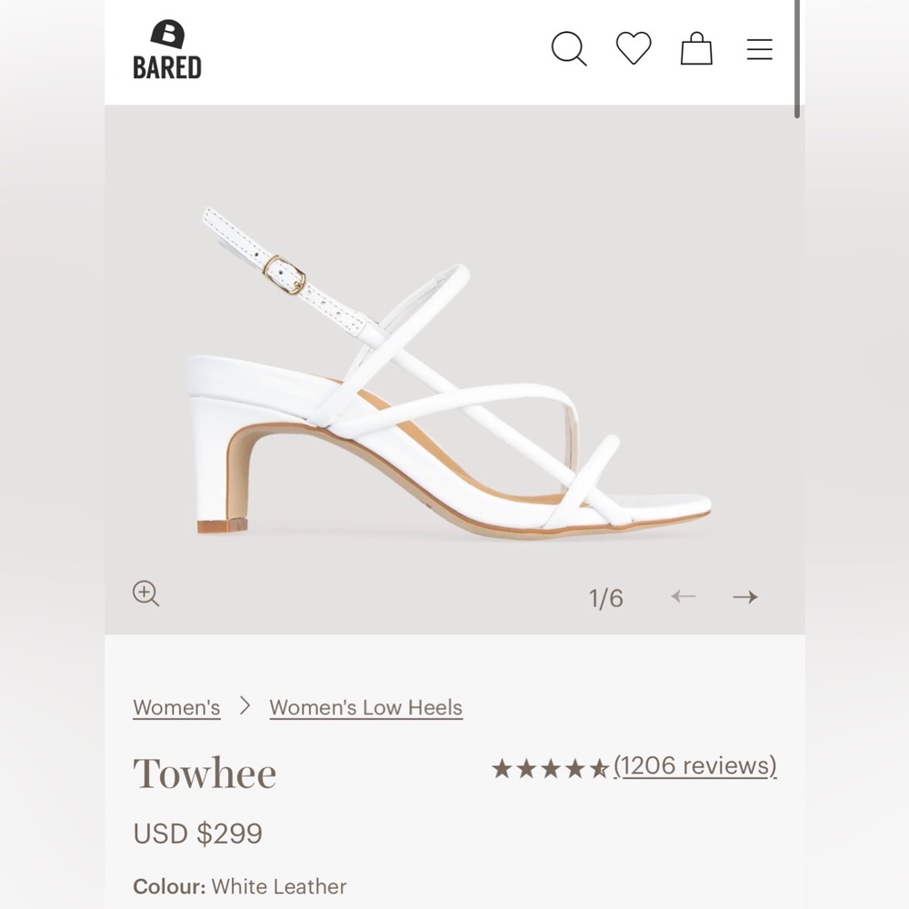 Towhee White Leather Low Heel Sandal